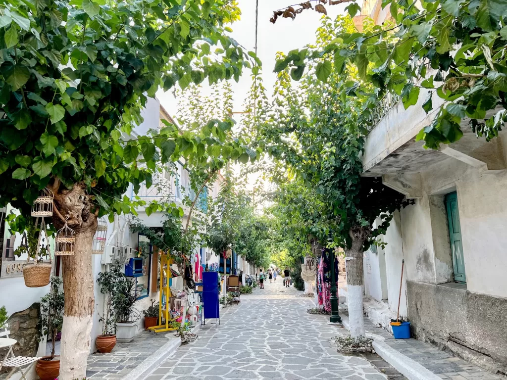 ladyabroadfournigreecemainroad fourni greece travel guide Sokaki Foirnon