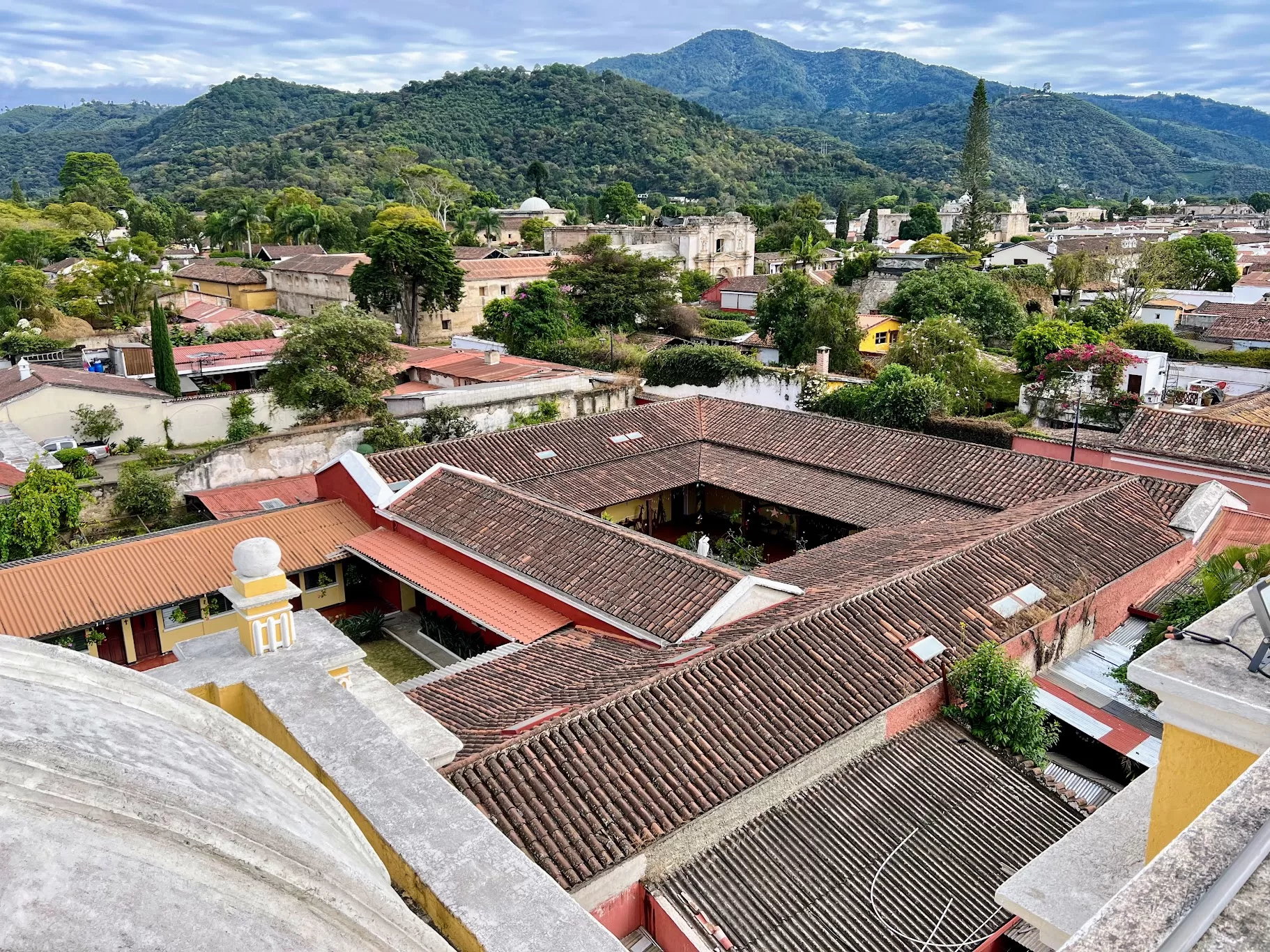 view antigua guatemala convento de la merced